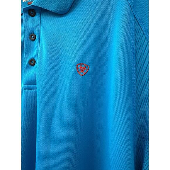 Ariat Tek Polo Men's XL Blue Performance Heat Series Active Collar Shirt Outdoor - Picture 3 of 9